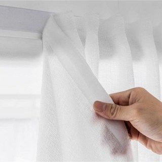 해수비 누구나 붙이는 찍찍이 커튼 벨크로 쉬폰커튼 평주름