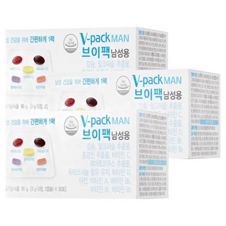 브이팩 남성용 멀티비타민, 90g, 3박스
