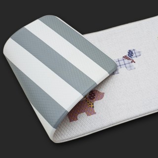 양면 국산 주방매트 pvc 다용도 매트 세트 중형 대형 특대형 초특대형 싱크대 발매트 욕실 현관 부엌 키친 125 150 롱 180 북유럽 형 방수 싱크대 바닥 쿠션 원빈산업, 2 (양면) 퍼피+스트라이프, 1개