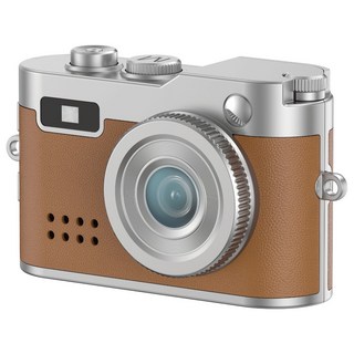 디얼 초미니 키링캠 빈티지 디카 미니 카메라, 카멜(본품+8GB SD카드+C TO C케이블)