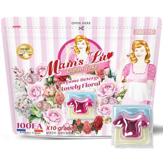 맘스럽 클린톡스 10배고농축 국내산기술력 특대용량 캡슐세제 프로방스 실내건조형 프리미엄 프랑스고급향수 타입, 1개, 100개입