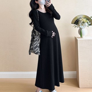 임산부 긴팔 원피스 봄 가을 임부복 패션 고급감 긴팔 이너 원피스 겨울 루즈핏 롱 스커트 SJS