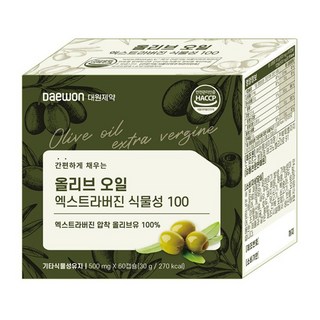 올리브오일 엑스트라버진 압착식물성 캡슐 100 스페인산 지중해 피쿠알 단일품종 냉압착, 1개, 60정