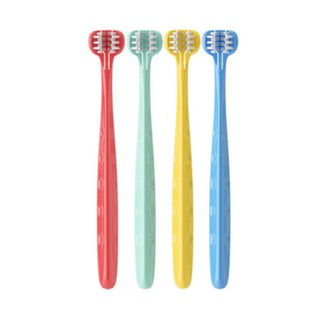 (무료배송) MDB 3D 어린이 칫솔 (4개+2개), 노랑 2개 + 파랑 2개 + 빨강 2개