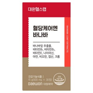 대원제약 대원헬스 혈당케어엔 바나바 플러스, 30정, 6개