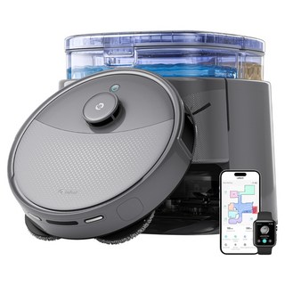 Lefant (르팡)M3 max 올인원 로봇청소기 20000pa 경이로운 흡입력 자동 먼지비움 자동 온수세척 다기능앱제어, 그레이, 단품