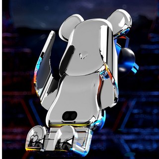 케이엠 15W 고속 무선충전기 고리형 집게형 증정 곰돌이 차량용 핸드폰거치대, 블루