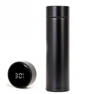 감성리빙 스마트 온도표시 보온 보냉 텀블러, 1개, 500ml, 블랙