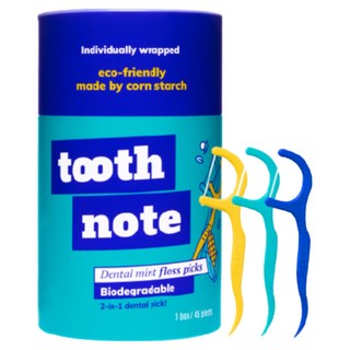 牙齒筆記牙科薄荷一次性牙線, 45入, 2個