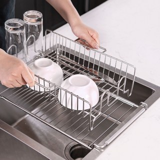 생활의견 304 올스텐 1단 식기건조대 (길이조절 개수대 거치대 포함), 1개