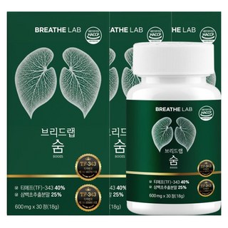 브리드랩 숨 SOOM TF343 삼백초추출물 맥문동 브로멜라인, 3개, 30정