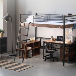 라자가구 베로나 철제 낮은 벙커침대 슈퍼싱글 SS, 블랙
