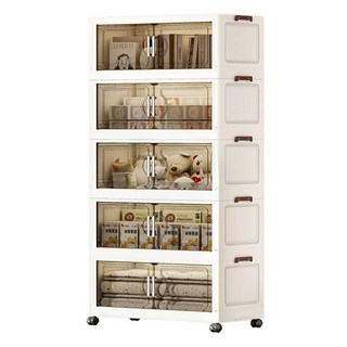 코코데모 이동식 수납장 PP 다용도 옷 수납장 거실 정리장 접이식 수납함