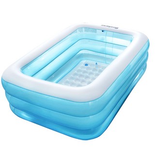 베스트웨이 3단 엠보싱 풀장 BW 54413, 투명 블루, 1개