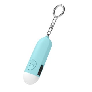 오토림 휴대용 호신 경보기 C타입 충전 130dB 고출력 LED 라이트 키링형, 1개, 블루