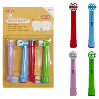 오랄비 브라운 호환 어린이 전동 칫솔모 리필모, 6세트, 칫솔모 4개