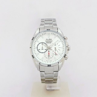 삼정시계 정품 ALBA 알바 쿼츠 크로노그래프 메탈 남성 손목시계 AT3E11X1
