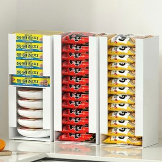 러블착 라면 정리함 화장품 수납선반, 2개, 화이트 중형 (1+1)