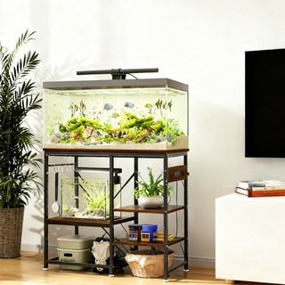 어항 선반 받침대 수족관 선반 테이블 다용도 정리선반 주방 창고 3단 수납 선반, 1개, 블랙