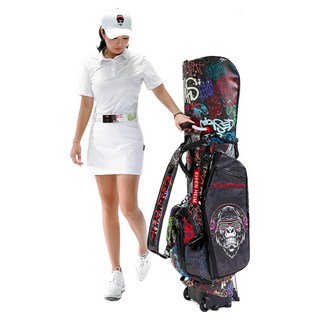 아이젠하임 휠 스탠드백 골프백 바퀴 캐디백 남성 여성 공용, 핑가스 블랙