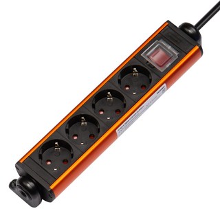 고용량 알루미늄 라운드 멀티탭 4000W 에어컨 냉장고 멀티콘센트 거치대 파워탭 4구 1.5m 3m, RMG430BODG 라운드 4구3m 오렌지