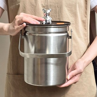 지엔베르그 음식물 쓰레기통 3L 스텐 밀폐 진공 냄새차단 반영구적사용, 지엔베르그 음식물쓰레기통 3L