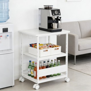 JSUSUJ 본체 선반 데스크 확장 사이드 테이블 책상 보충 선반 프린터다이 거치대, 하얀색