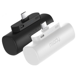 미아디 도킹형 일체형 휴대용 미니 보조배터리 5000mAh 2p 세트, 블랙+화이트, C타입