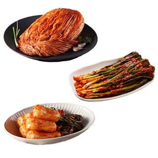 찬우물 신선김치세트 3kg (포기김치 1Kg + 파김치 1kg + 총각김치 1kg)