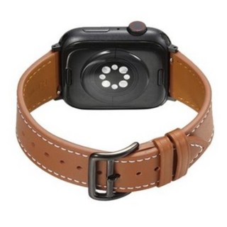 세인트스코트 STR-L01 애플워치 호환 스트랩 프리미엄 소가죽 밴드, 커넥터 42_44_45mm_골드 탄_블랙 커넥터, 골드 탄_블랙 커넥터, 1개
