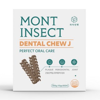 몬트인섹트 강아지덴탈껌 양치껌 치석제거껌 가수분해 알러지 간식 [30p], 1개