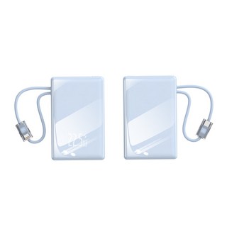 THOUSTA 대용량 보조배터리 20000mAh 고속충전22.5W 미니 일체형 휴대용 보조밧데리 기내반입, 블루