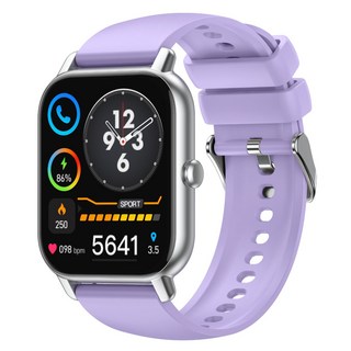 Donerton 통화가능 스마트워치 P66 1.85인치 대화면 한글판, 블루투스, 4.699cm, 자주색