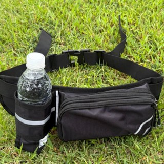 오핫딜 스포츠 물병 힙색 수납 허리가방 생활방수 러닝벨트, 1개, 1.블랙