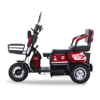 트리모션 전동 스쿠터 세발 전기 자전거 삼륜 바이크 출퇴근 주행감 안정 가족용 오토바이 고출력, 60V/23A(70km), 레드