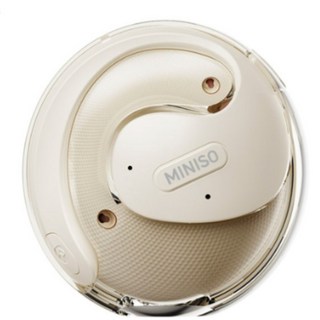 MINISO AI 음성 번역 블루투스 오픈형 귀걸이형 이어폰 스마트 실시간 번역기 외국어 언어 학습기, 화이트, X15 PRO