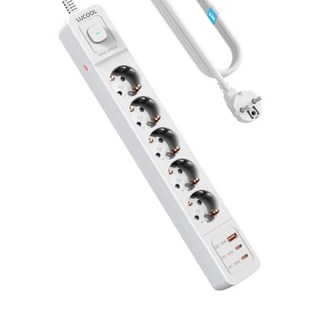 PD20W 멀티탭 통합 절전 과부하차단 5구 멀티콘센트, 1개, 하양, 200cm