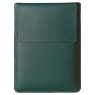 에잇원 높이조절 거치대 겸 가죽 노트북 파우치, 다크그린