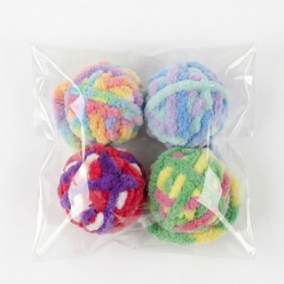 냥투냥 고양이 장난감 방울 털실공 4p, 1개, 혼합 4개구성