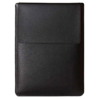 에잇원 높이조절 거치대 겸 가죽 노트북 파우치, 블랙