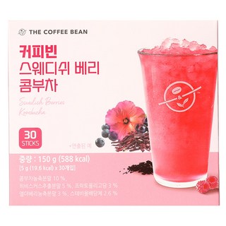 The Coffee Bean 康普茶沖泡粉 瑞典莓果口味, 5g, 30條, 1盒