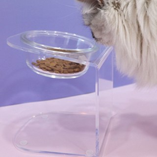 링펫 강아지 고양이 아크릴 유리 식기 1구, 투명, 1개