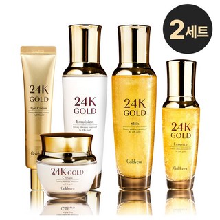골드베라 24K골드 스킨케어 화장품 5종세트 기초화장품 주름미백 탄력보습, 2세트