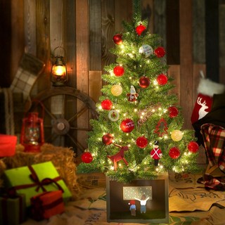 디오트리 120cm 더 레드 크리스마스 트리 장식 전구 풀세트, 더-레드 풀세트 C-1