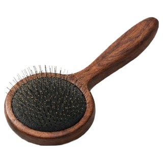 타이니무무 강아지 펫 애견 슬리커 브러쉬 전문가용 빗, 1개, 우드