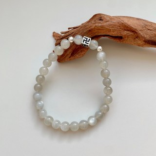 수호 안정 AA급 문스톤 6mm 만자 염주 팔찌