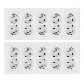 일신전기 매입 2구 콘센트 와이드 국내생산 KS, 10개