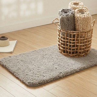 플로우민 빨아쓰는 먼지없는 미끄럼방지 욕실 발매트, 그레이