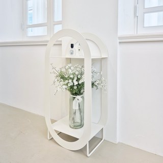 브론 원형 슬림 콘솔, 화이트