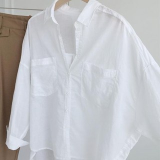 여름 긴팔 래쉬가드 셔츠 여성용 캐주얼 루즈핏 면마 얇은 남방 슬림핏 린넨 자외선 차단 상의 LJX